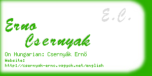 erno csernyak business card
